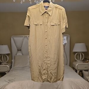 Silk August Silk Tan Midi Dress